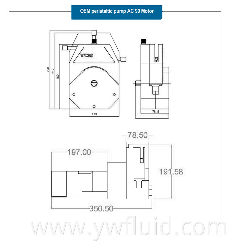 YWfluid High accuracy Dosing peristaltic pump for Laboratory equipment liquid transferring and metering